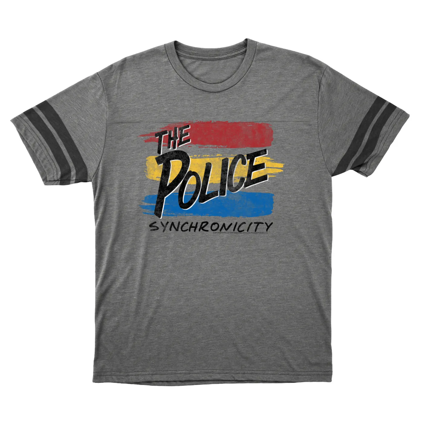 The Police T-Shirt | Sketch Synchronicity Album Logo Distressed The Police Football Shirt