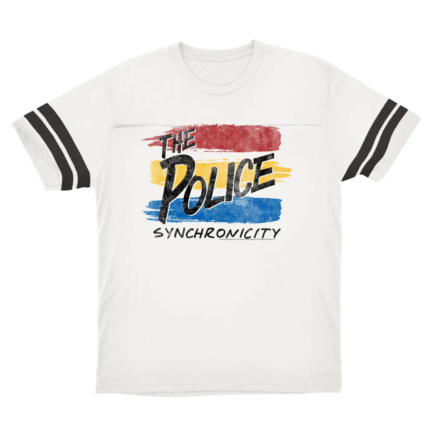 The Police T-Shirt | Sketch Synchronicity Album Logo Distressed The Police Football Shirt