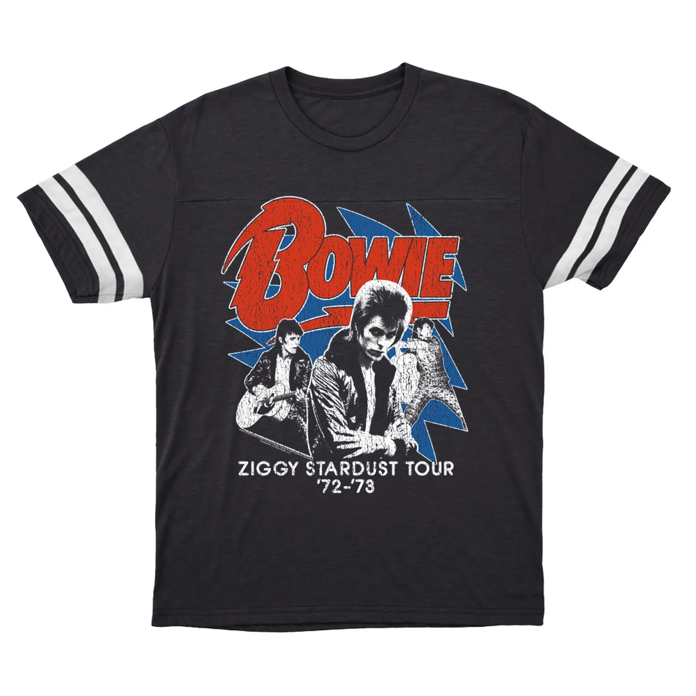 David Bowie T-Shirt | Diamond Dogs Tour 1974 Distressed David Bowie Football Shirt