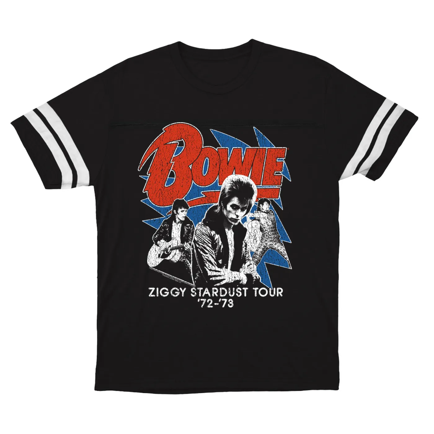 David Bowie T-Shirt | Diamond Dogs Tour 1974 Distressed David Bowie Football Shirt