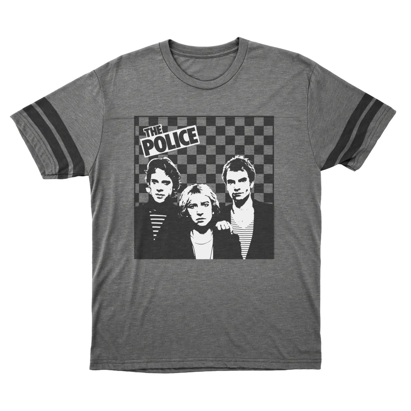 The Police T-Shirt | The Trio Retro Checkered The Police Football Shirt