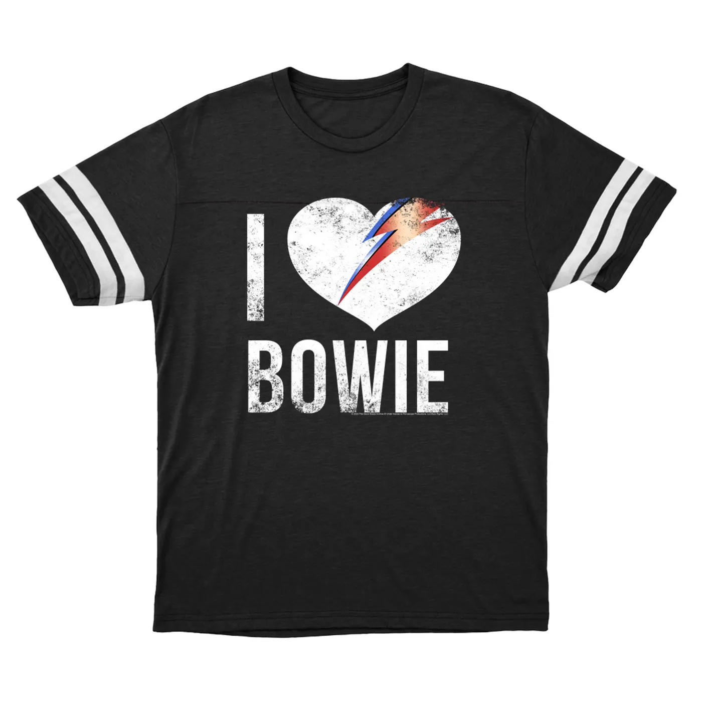 David Bowie T-Shirt | I Heart Bowie Distressed David Bowie Football Shirt