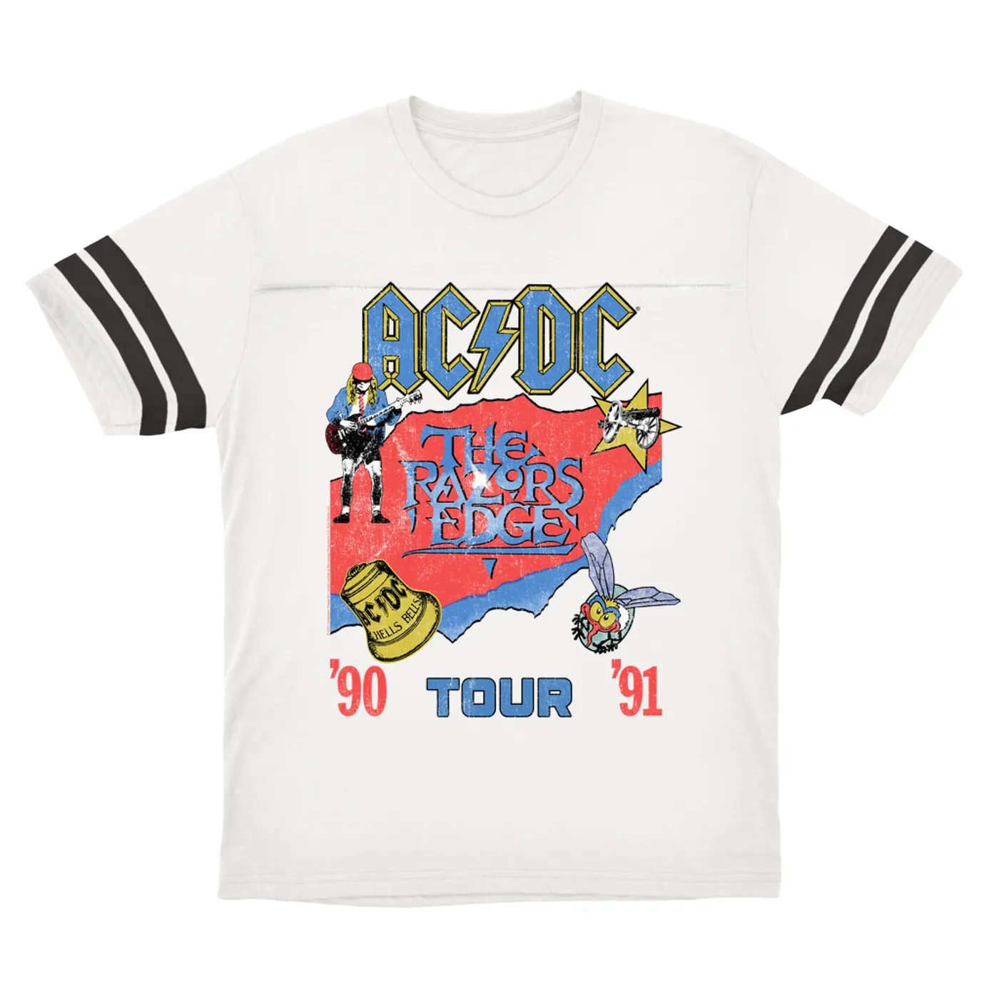 AC/DC T-Shirt | The Razors Edge Tour 90-91 ACDC Football Shirt