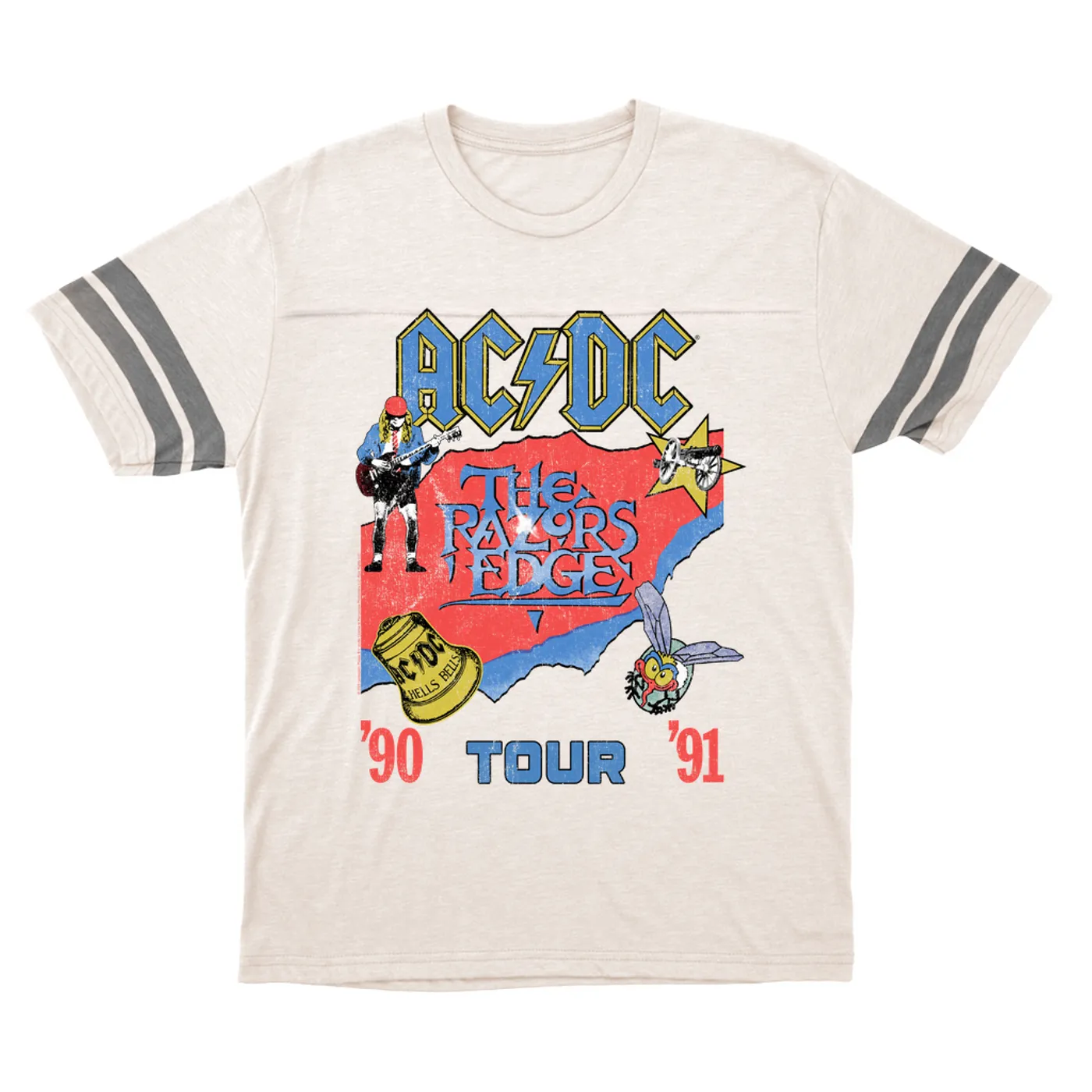 AC/DC T-Shirt | The Razors Edge Tour 90-91 ACDC Football Shirt