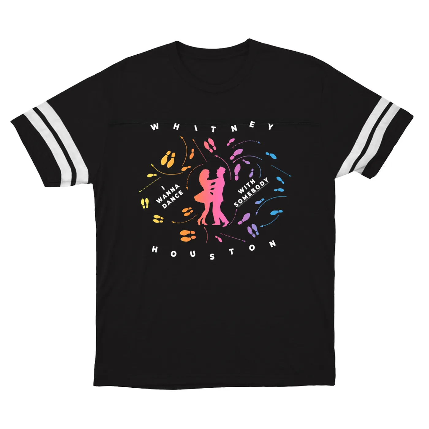 Whitney Houston T-Shirt | I Wanna Dance With Somebody Blueprint Ombre Whitney Houston Football Shirt