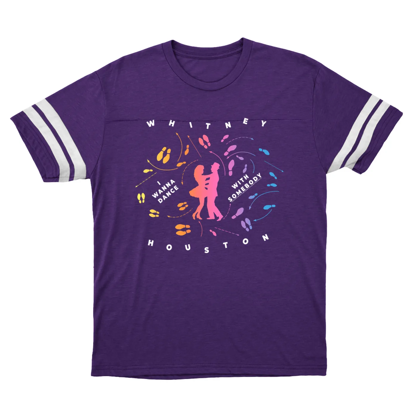 Whitney Houston T-Shirt | I Wanna Dance With Somebody Blueprint Ombre Whitney Houston Football Shirt