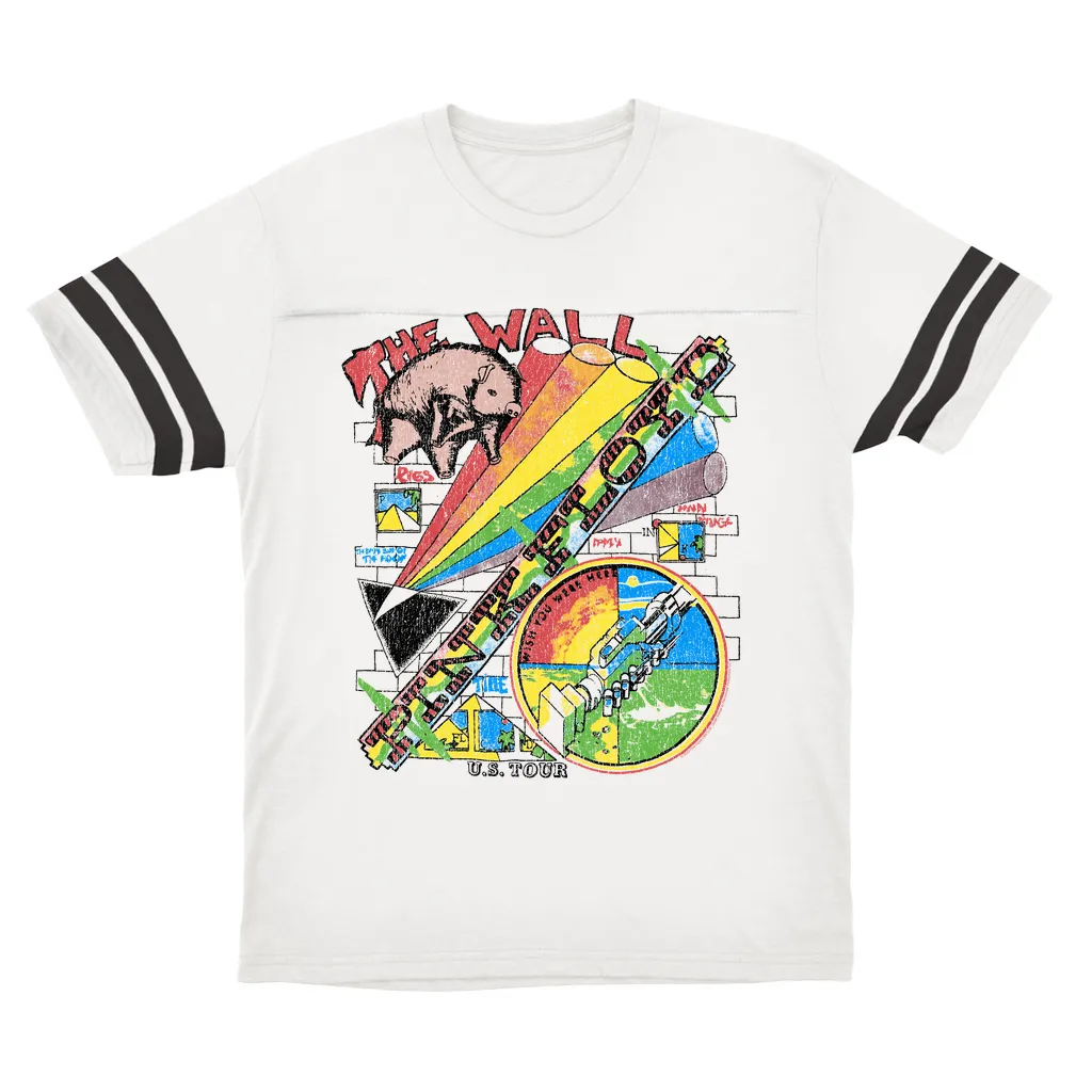 T-Shirt | The Wall U.S. Tour Sketch Distressed Football Shirt