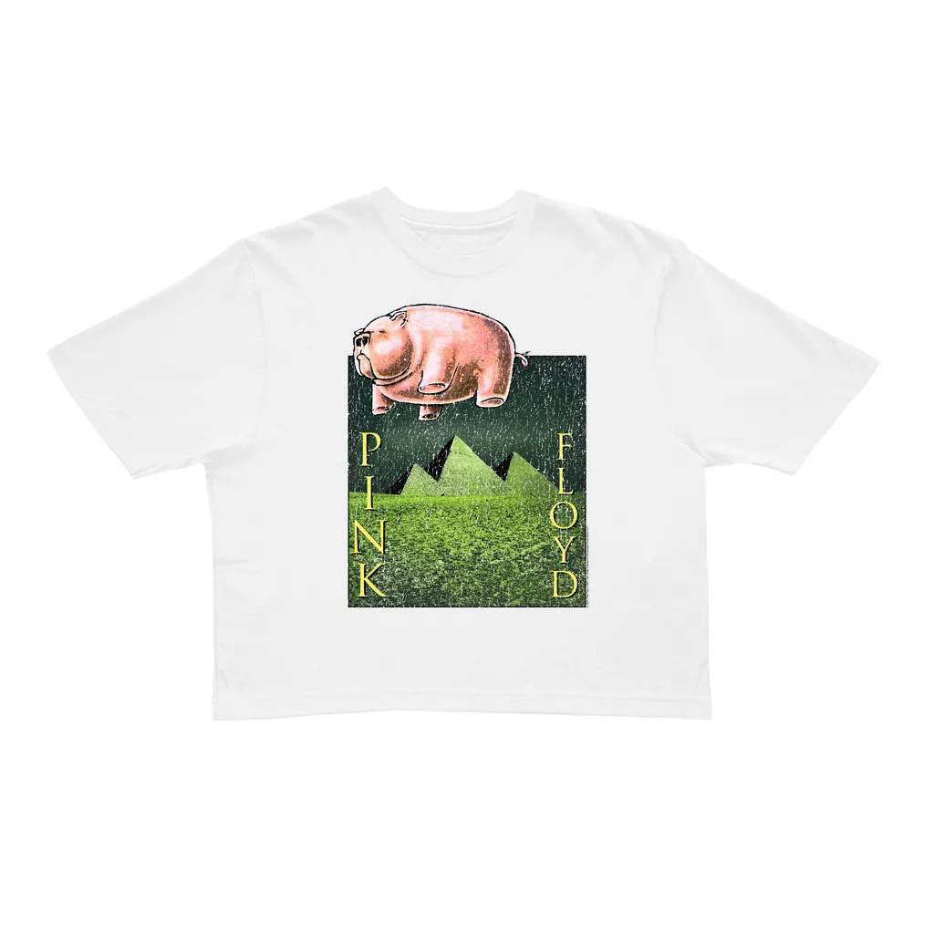 Ladies' Crop Tee | Animals Meets The Pyramids Distressed Crop T-shirt