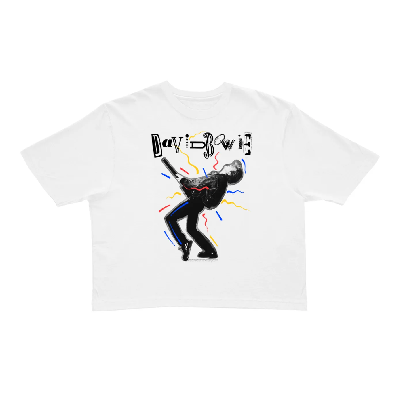 David Bowie Ladies' Crop Tee | The Glass Spider Tour Colorful Image (Merchbar Exclusive) David Bowie Crop T-shirt
