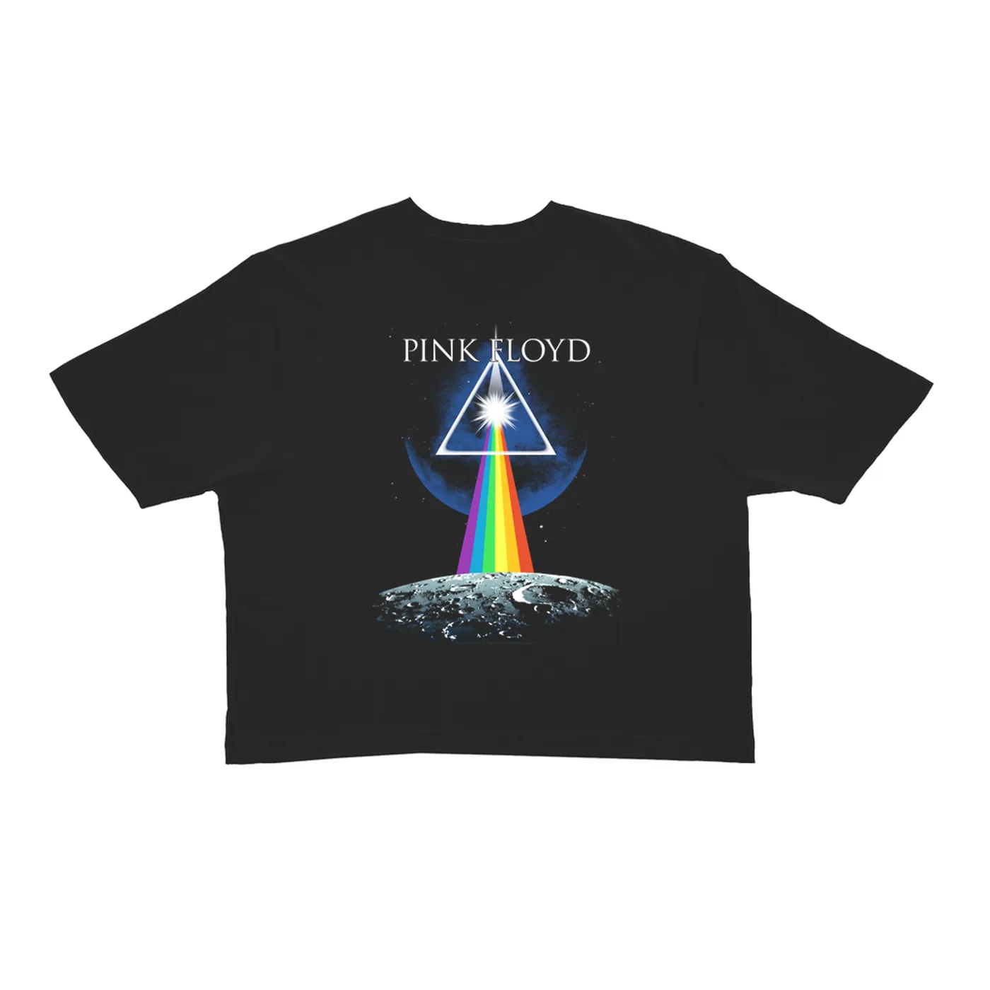 Pink Floyd Ladies' Crop Tee | Dark Side Of The Moon Universe Image Pink Floyd Crop T-shirt