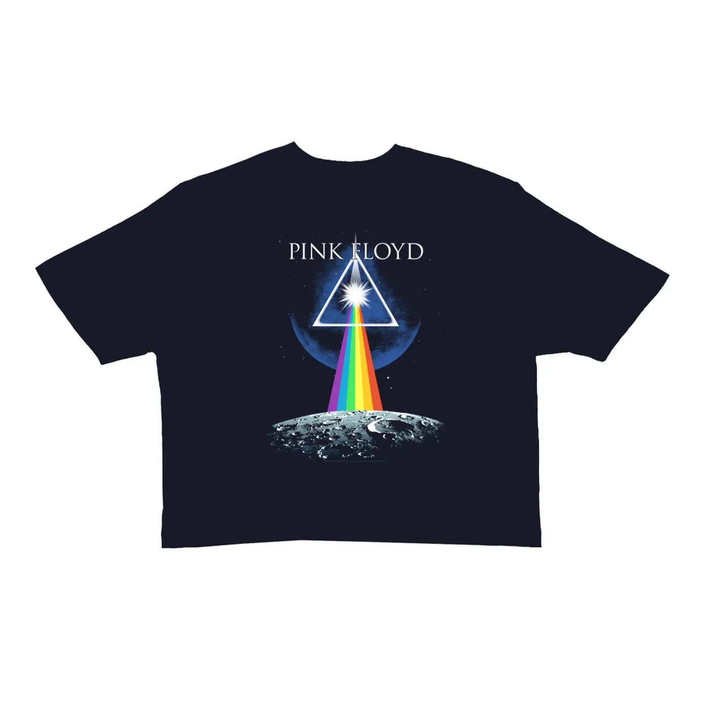 Pink Floyd Ladies' Crop Tee | Dark Side Of The Moon Universe Image Pink Floyd Crop T-shirt