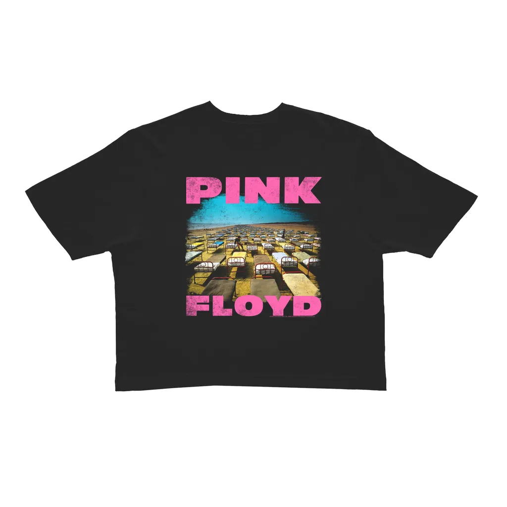 Ladies' Crop Tee | Hot Pink Momentary Lapse Beds Distressed Crop T-shirt