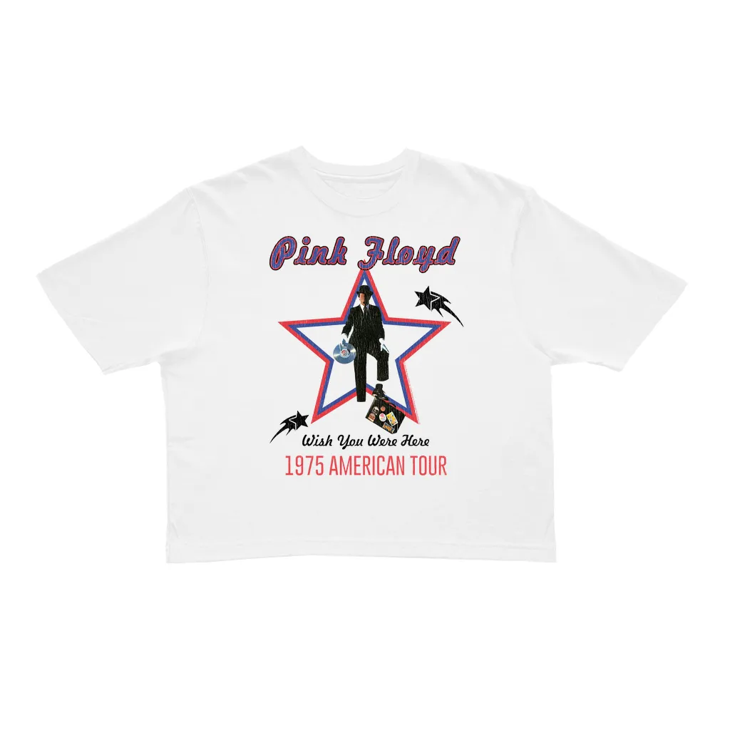 Ladies' Crop Tee | Wish You Were Here 1975 American Tour Distressed Crop T-shirt