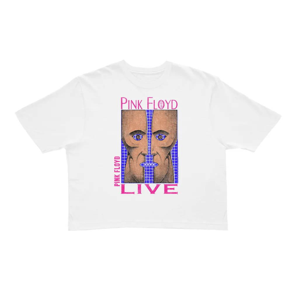 Ladies' Crop Tee | Neon Blue Pink Division Bell Crop T-shirt