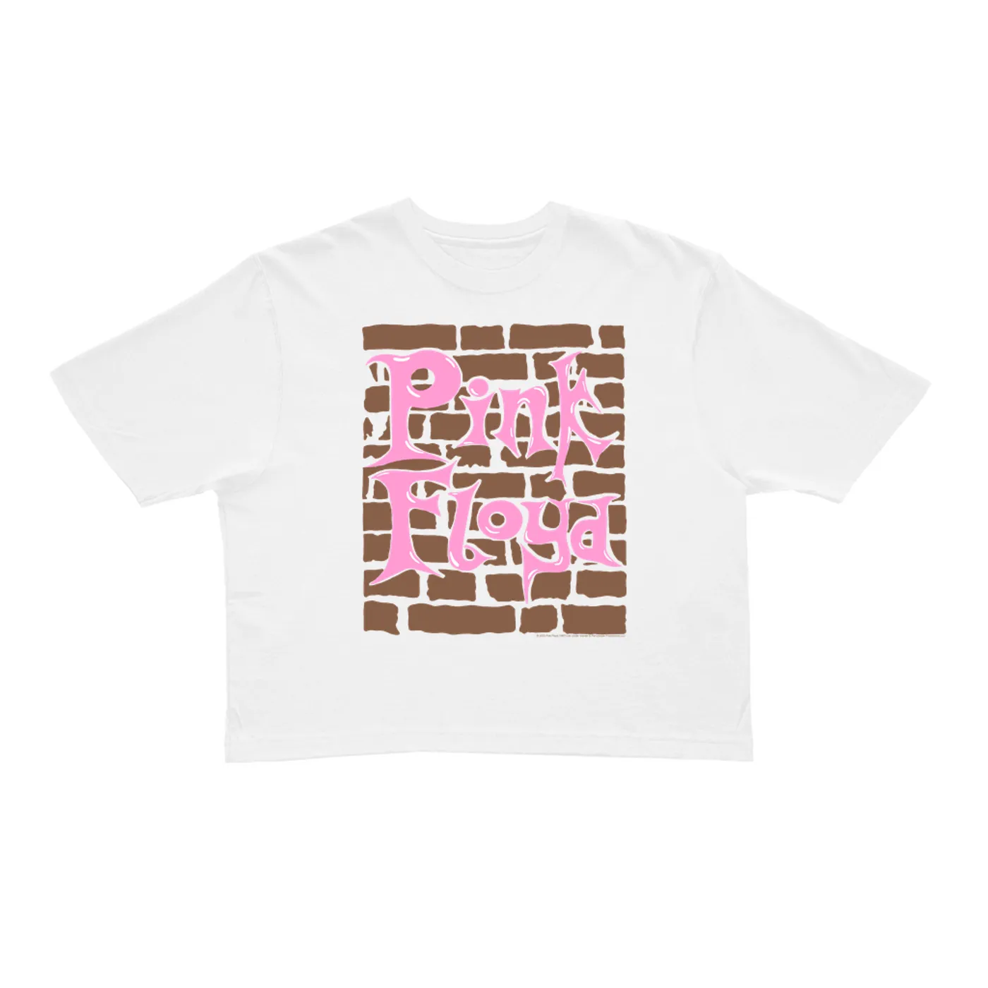 Pink Floyd Ladies' Crop Tee | Retro The Wall Pink Floyd Crop T-shirt