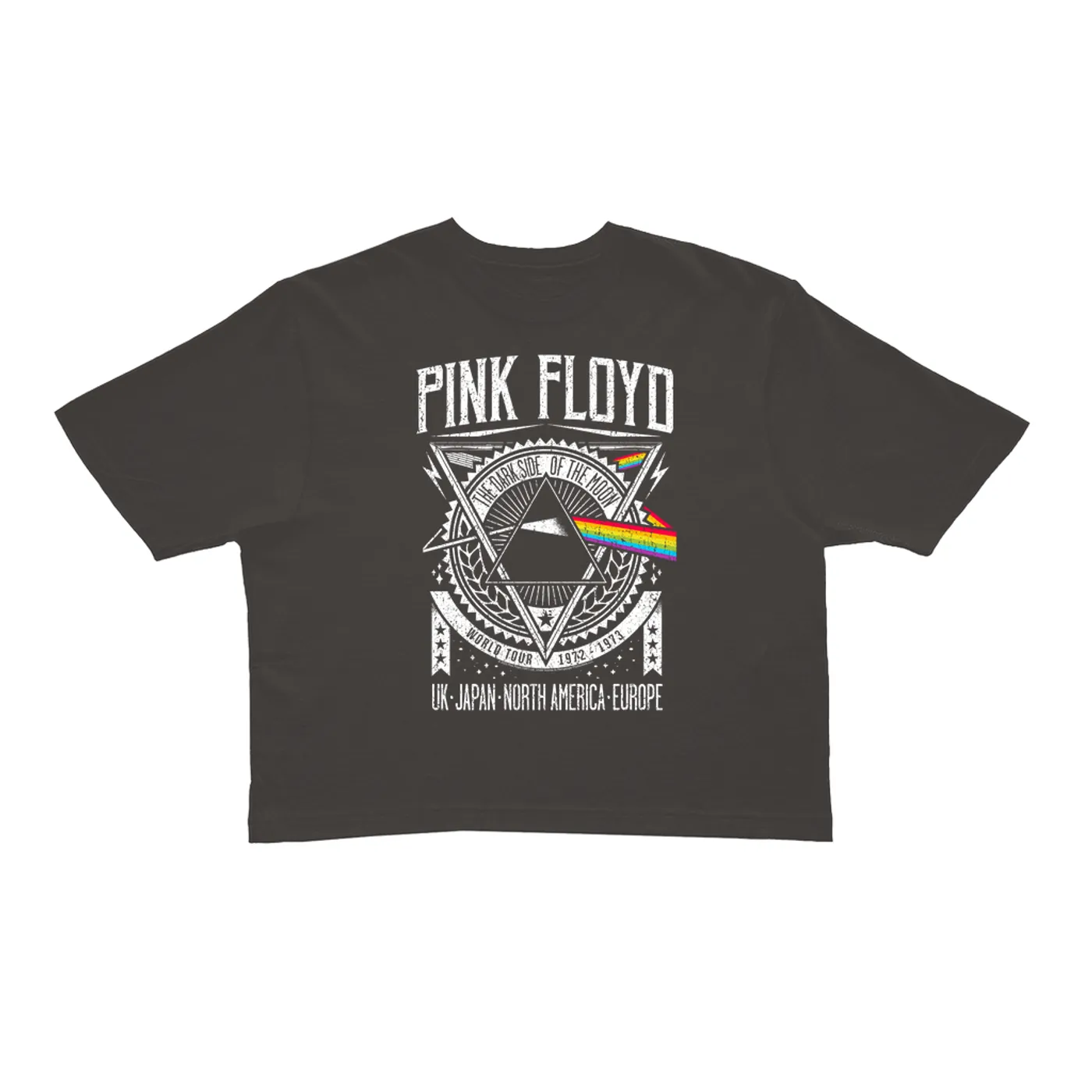 Pink Floyd Ladies' Crop Tee | Dark Side Of The Moon World Tour 1972-1973 Pink Floyd Crop T-shirt