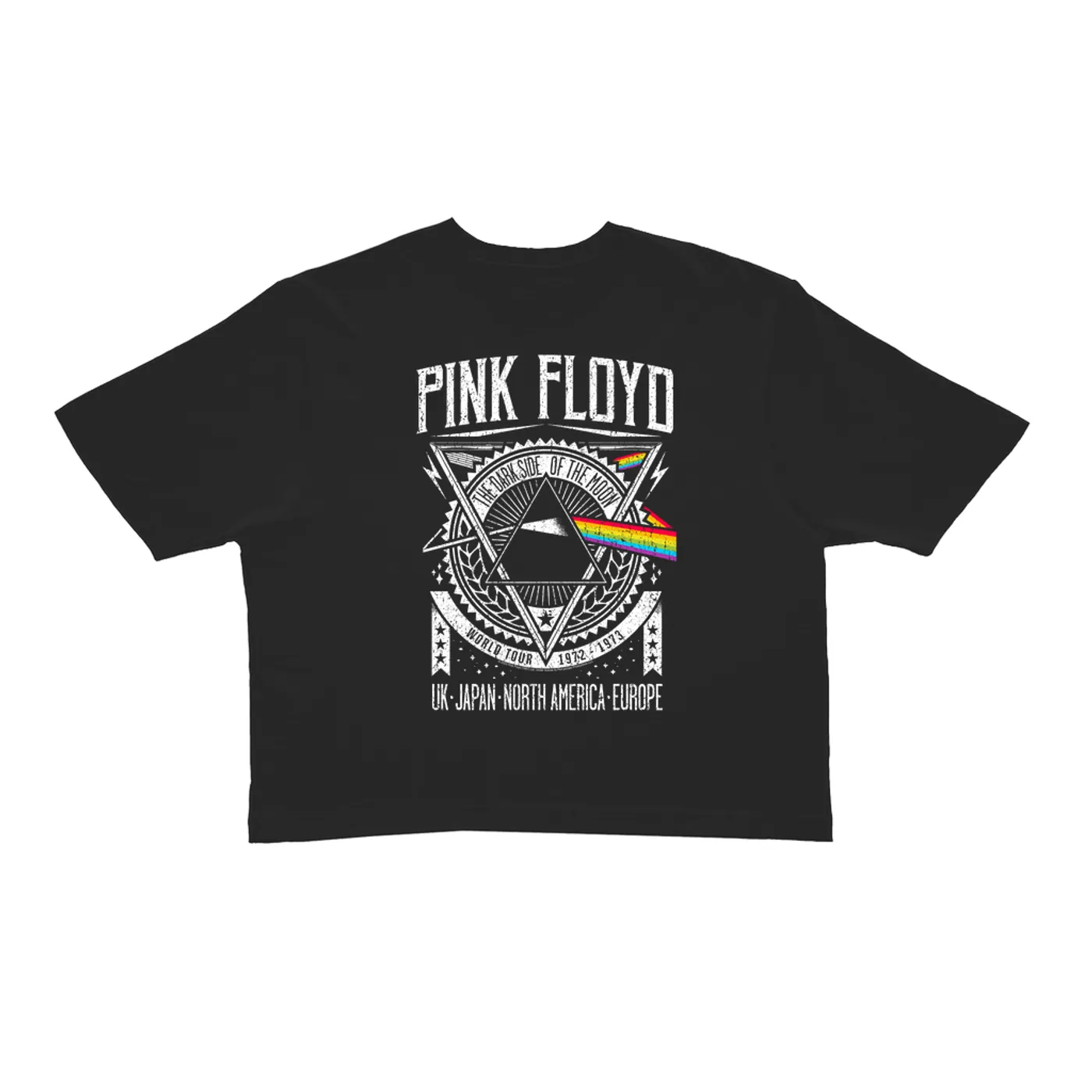 Pink Floyd Ladies' Crop Tee | Dark Side Of The Moon World Tour 1972-1973 Pink Floyd Crop T-shirt