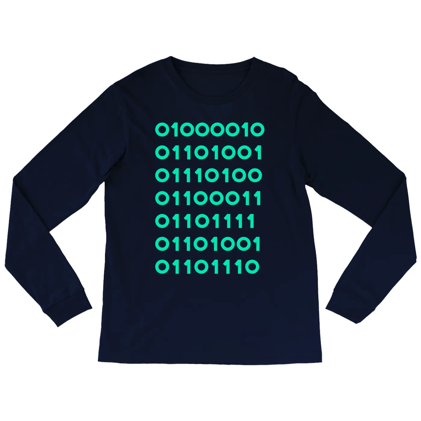 Pop Culture Long Sleeve Shirt | Binary Bitcoin Inspired By Silicon Valley Pop Culture Shirt