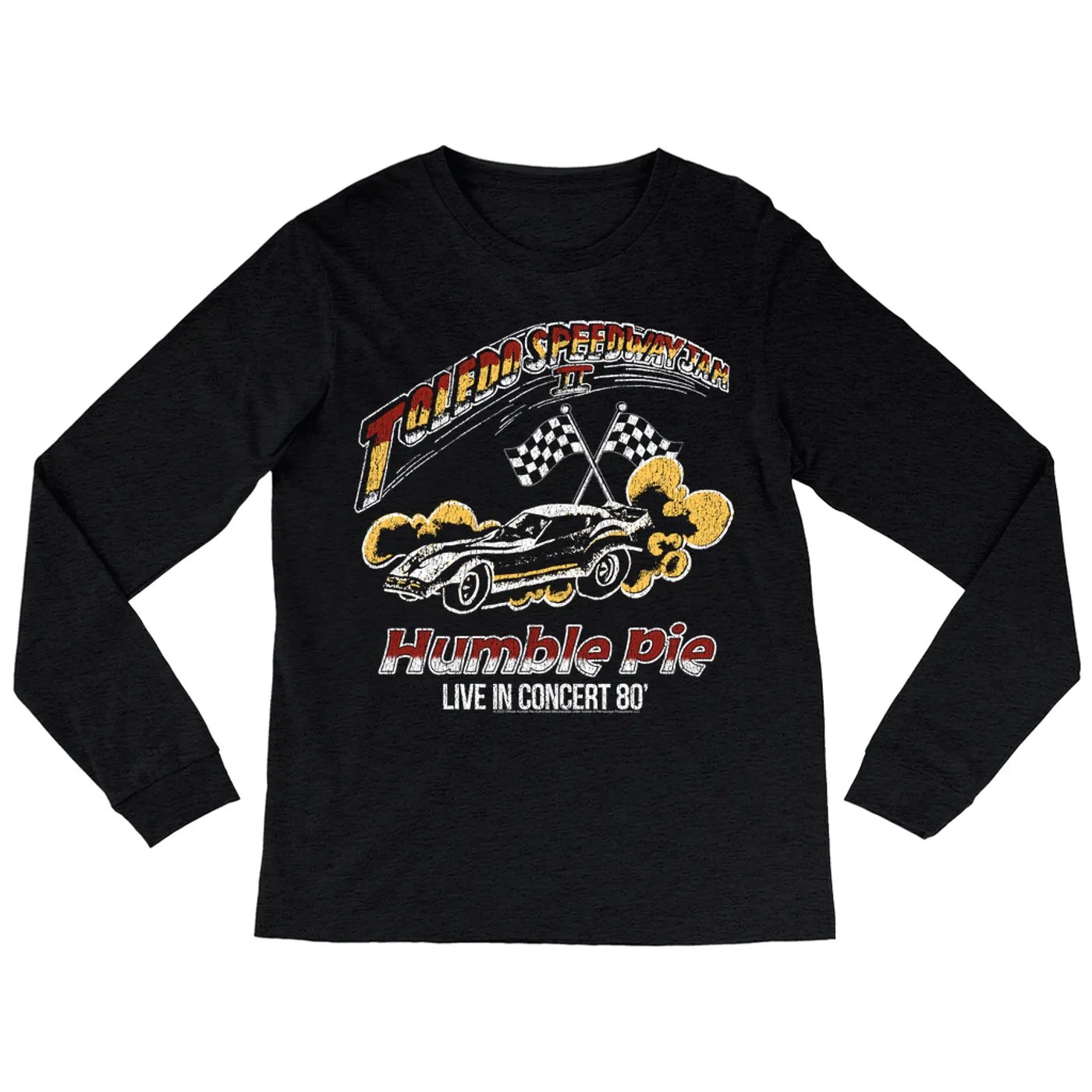 Humble Pie Long Sleeve Shirt | Toledo Speedway Jam II 1980 Distressed (Merchbar Exclusive) Humble Pie Shirt