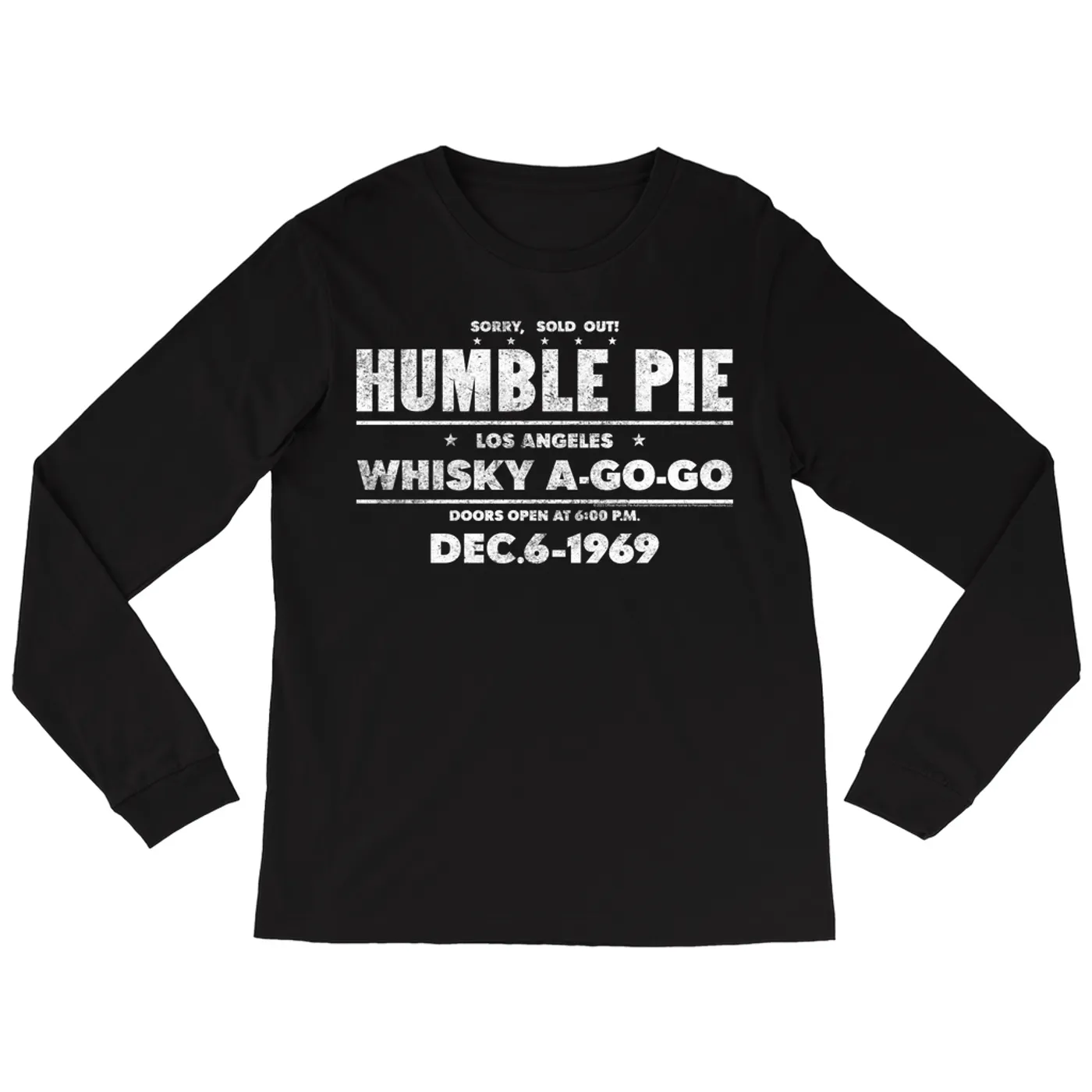 Humble Pie Long Sleeve Shirt | Sold Out! Whisky A Go Go 1969 Distressed (Merchbar Exclusive) Humble Pie Shirt