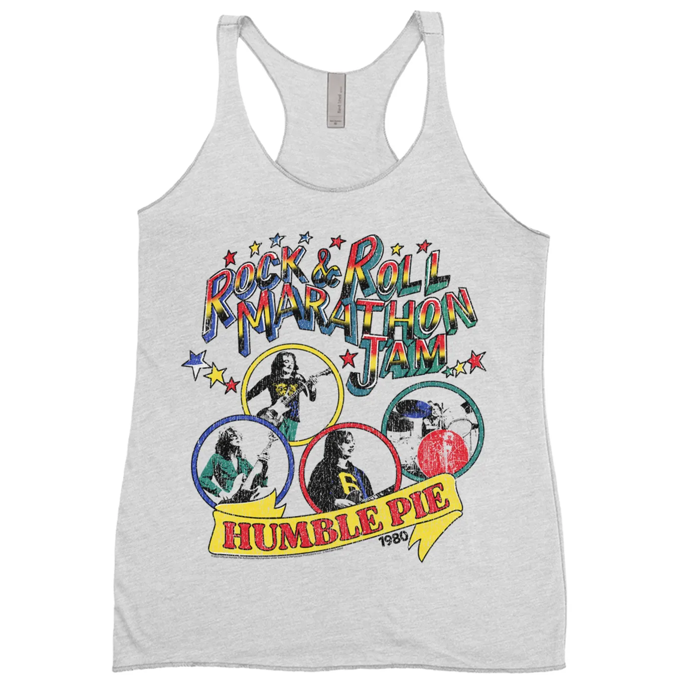 Humble Pie Ladies' Tank Top | Rock N' Roll Marathon Jam 1980 Distressed (Merchbar Exclusive) Humble Pie Shirt