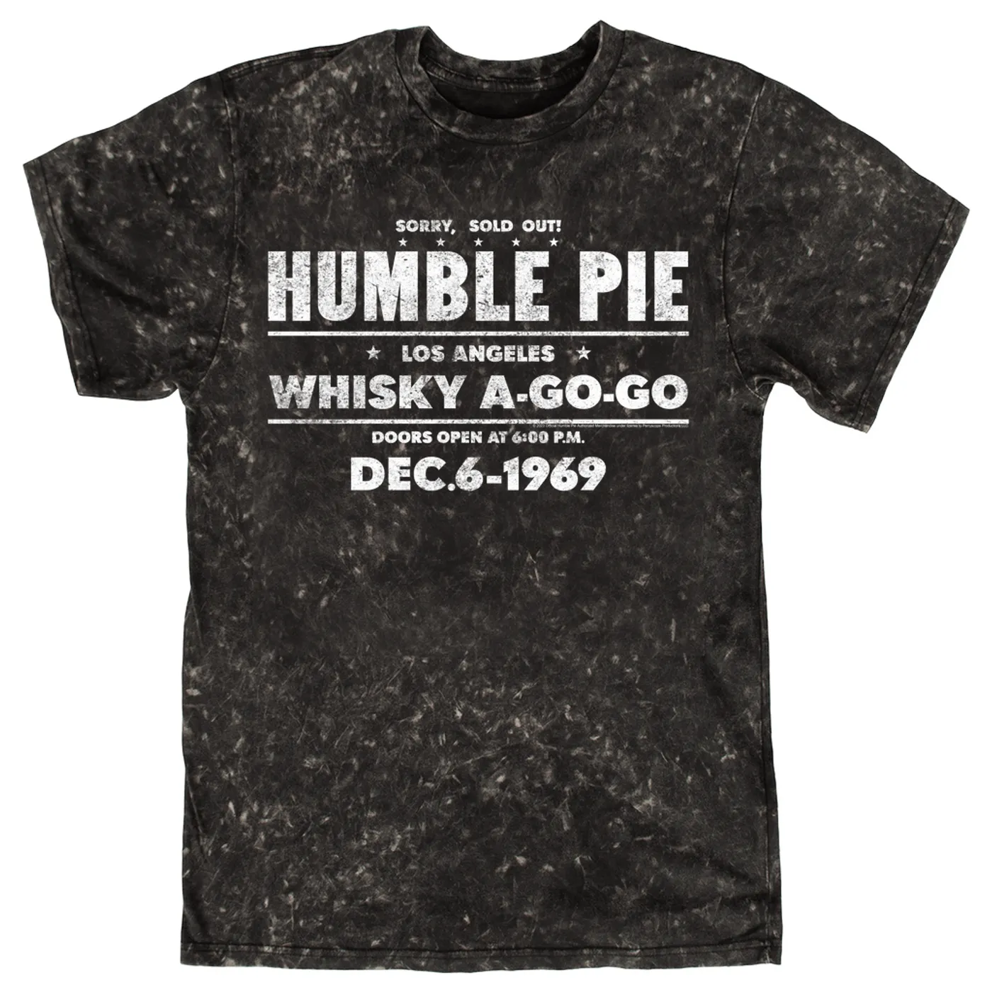 Humble Pie T-shirt | Sold Out! Whisky A Go Go 1969 Distressed (Merchbar Exclusive) Humble Pie Mineral Wash Shirt