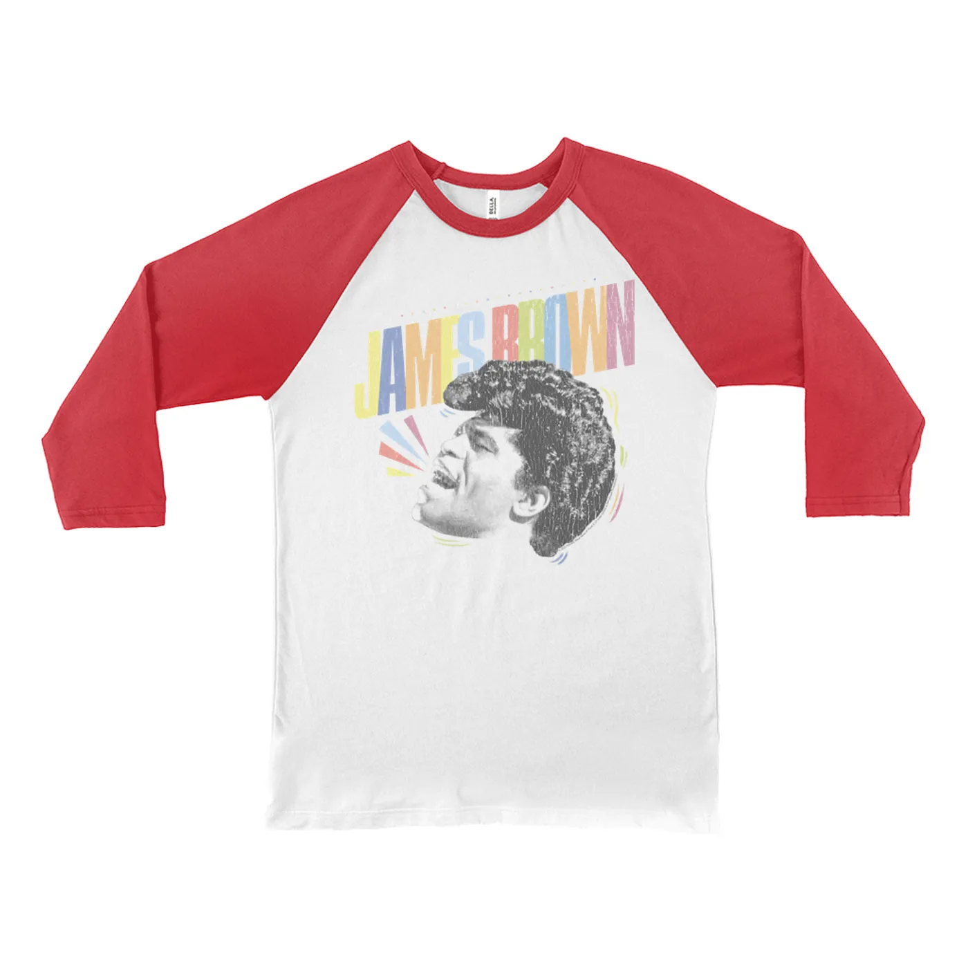 James Brown 3/4 Sleeve Baseball Tee | Say It Loud Pastel Colorful Design James Brown Shirt