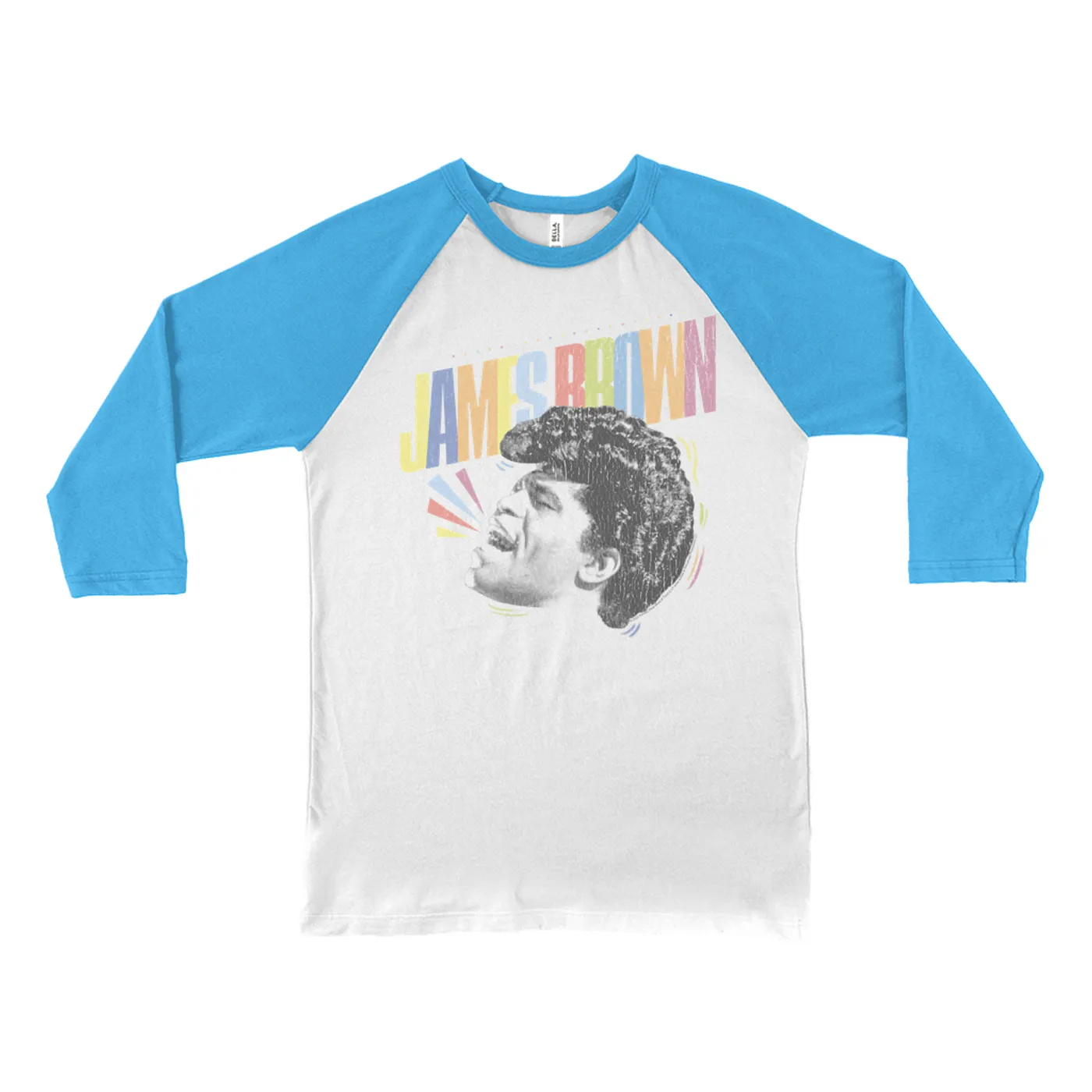 James Brown 3/4 Sleeve Baseball Tee | Say It Loud Pastel Colorful Design James Brown Shirt