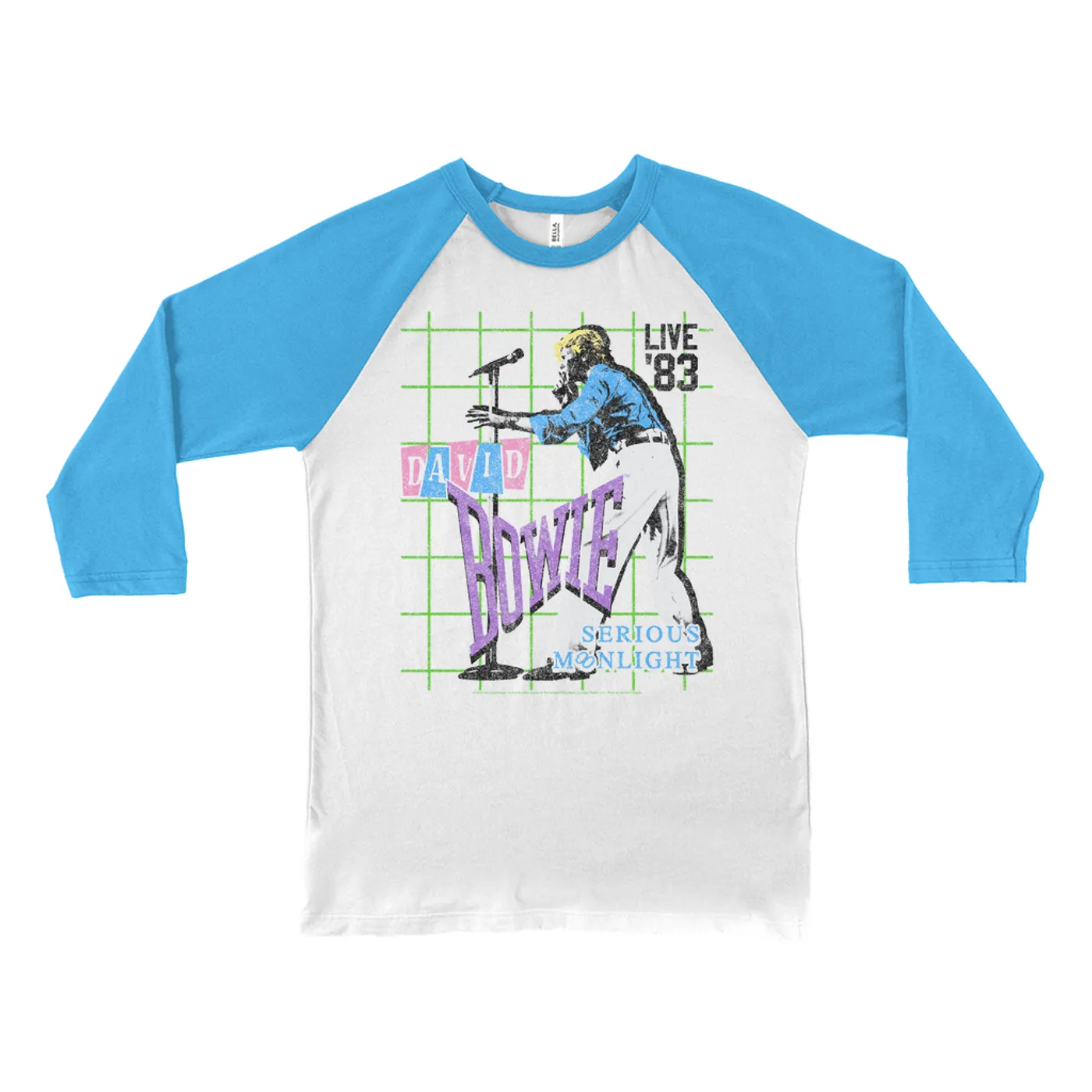 David Bowie 3/4 Sleeve Baseball Tee | LIVE In 1983 Serious Moonlight (Merchbar Exclusive) David Bowie Shirt