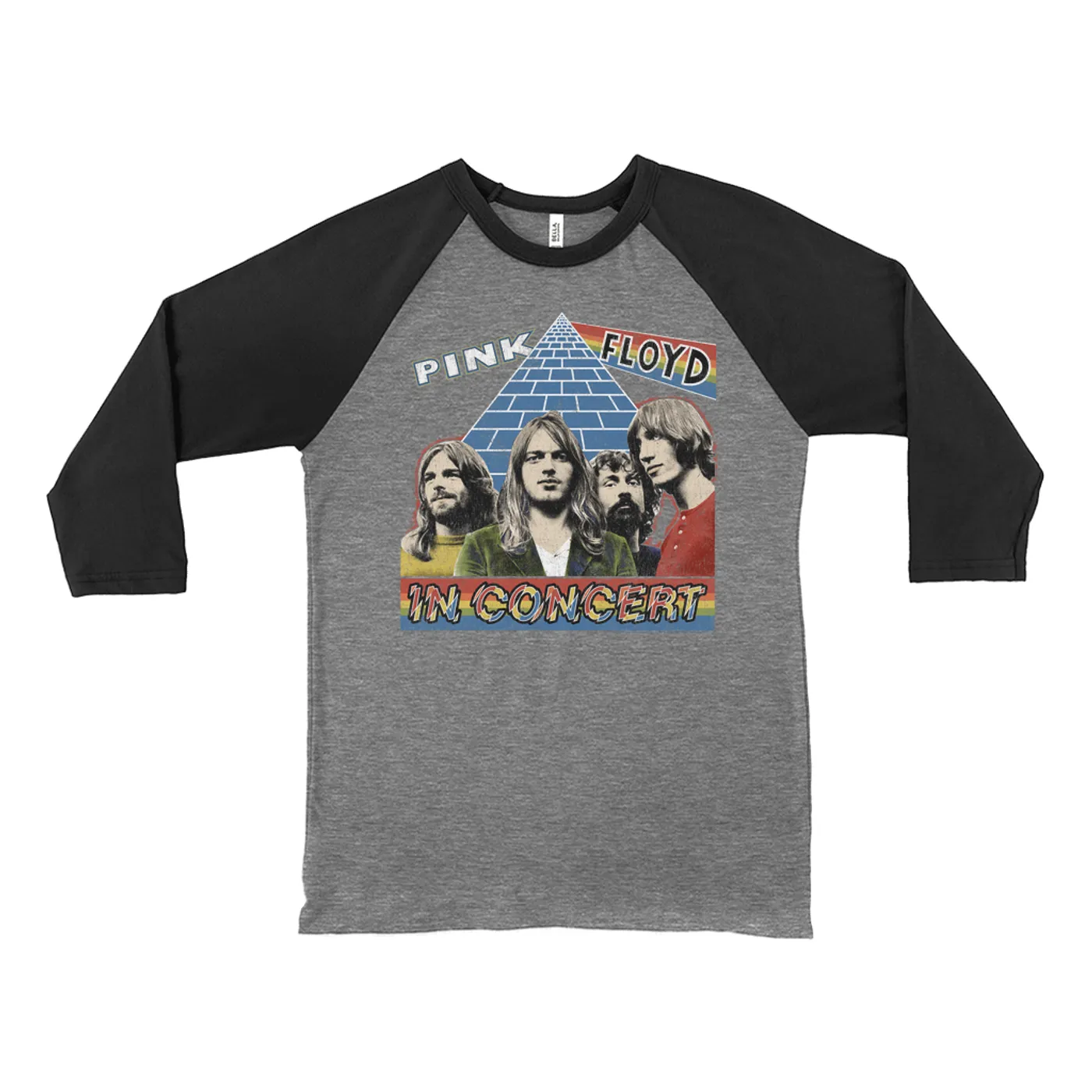 Pink Floyd 3/4 Sleeve Baseball Tee | Dark Side Of The Moon In Concert Distressed Pink Floyd Shirt