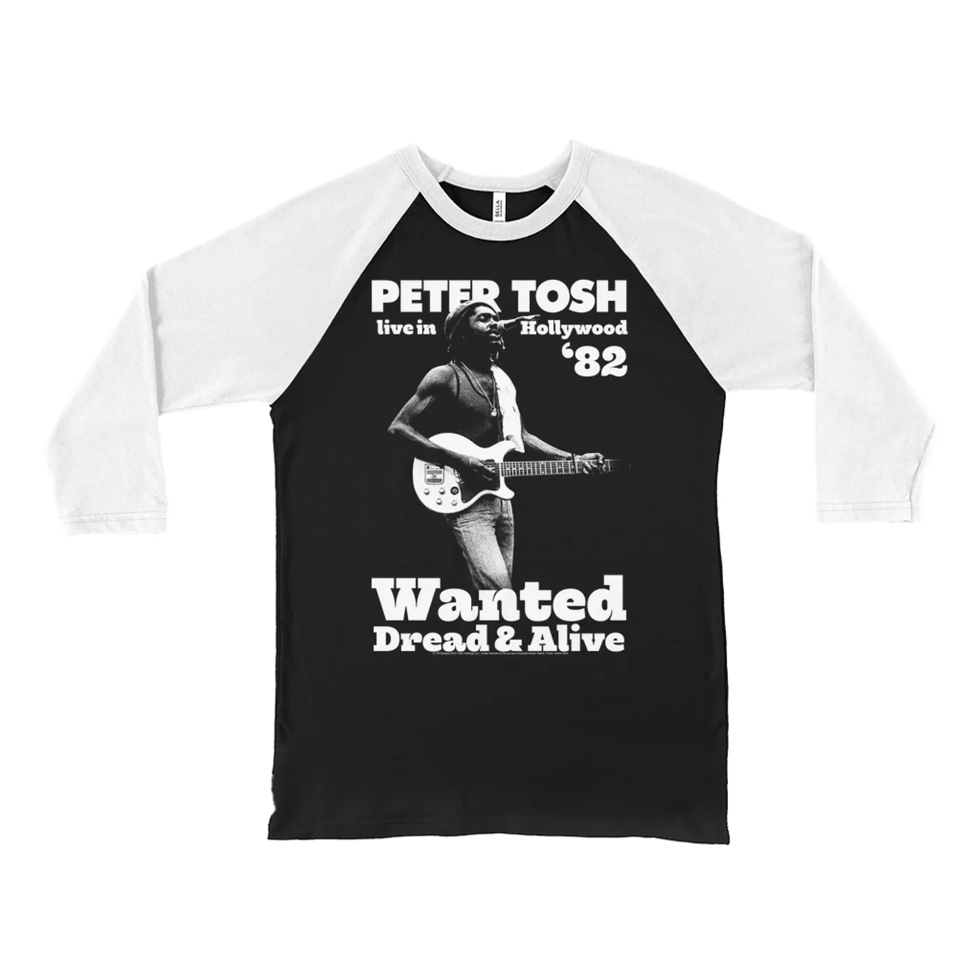 Peter Tosh 3/4 Sleeve Baseball Tee | Live In Hollywood '82 (Merchbar Exclusive) Peter Tosh Shirt