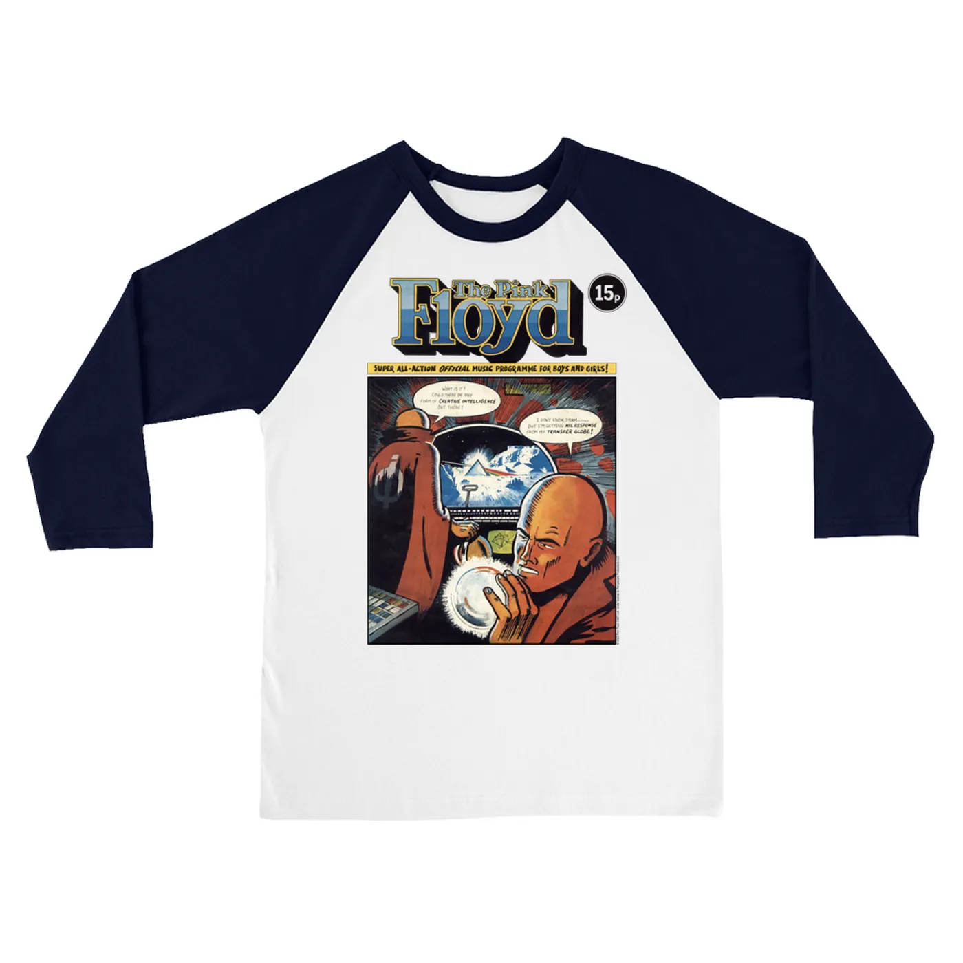 Pink Floyd 3/4 Sleeve Baseball Tee | Dark Side Of The Moon Comic Pink Floyd Shirt