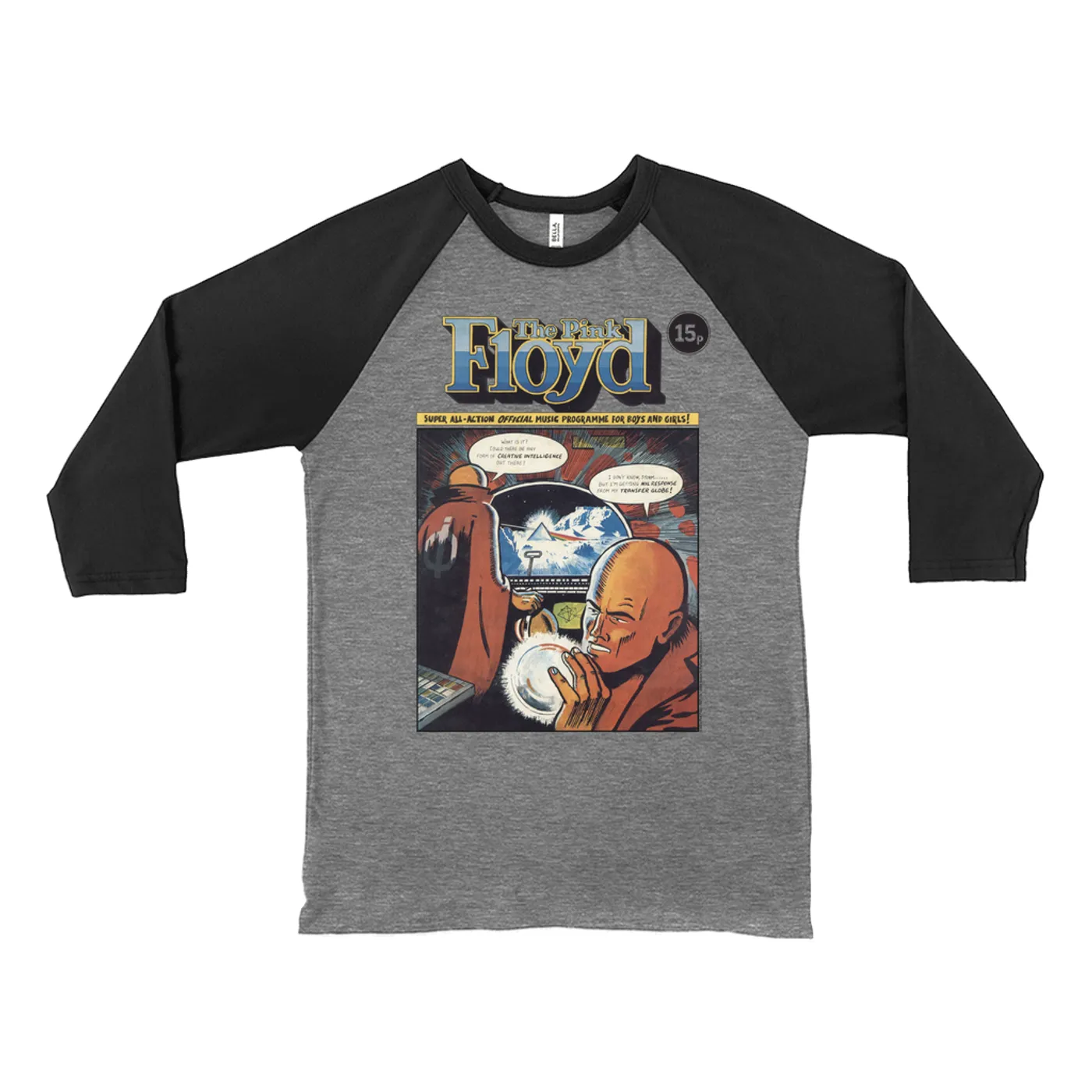Pink Floyd 3/4 Sleeve Baseball Tee | Dark Side Of The Moon Comic Pink Floyd Shirt