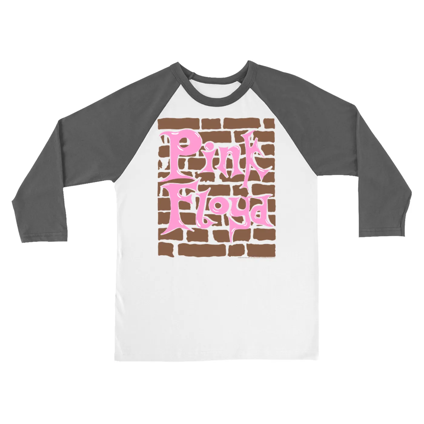 Pink Floyd 3/4 Sleeve Baseball Tee | Retro The Wall Pink Floyd Shirt