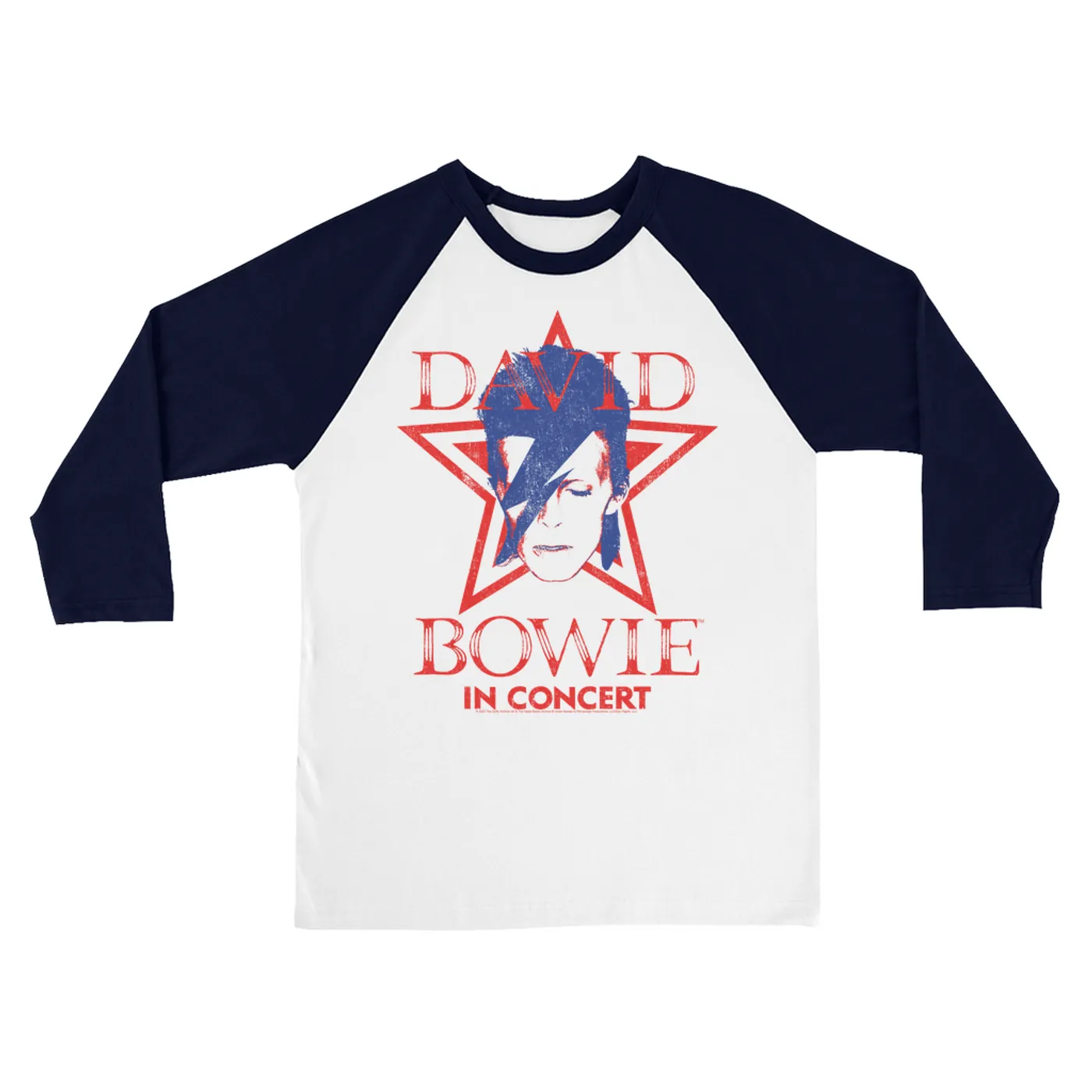 David Bowie 3/4 Sleeve Baseball Tee | Aladdin Sane Star Power David Bowie Shirt