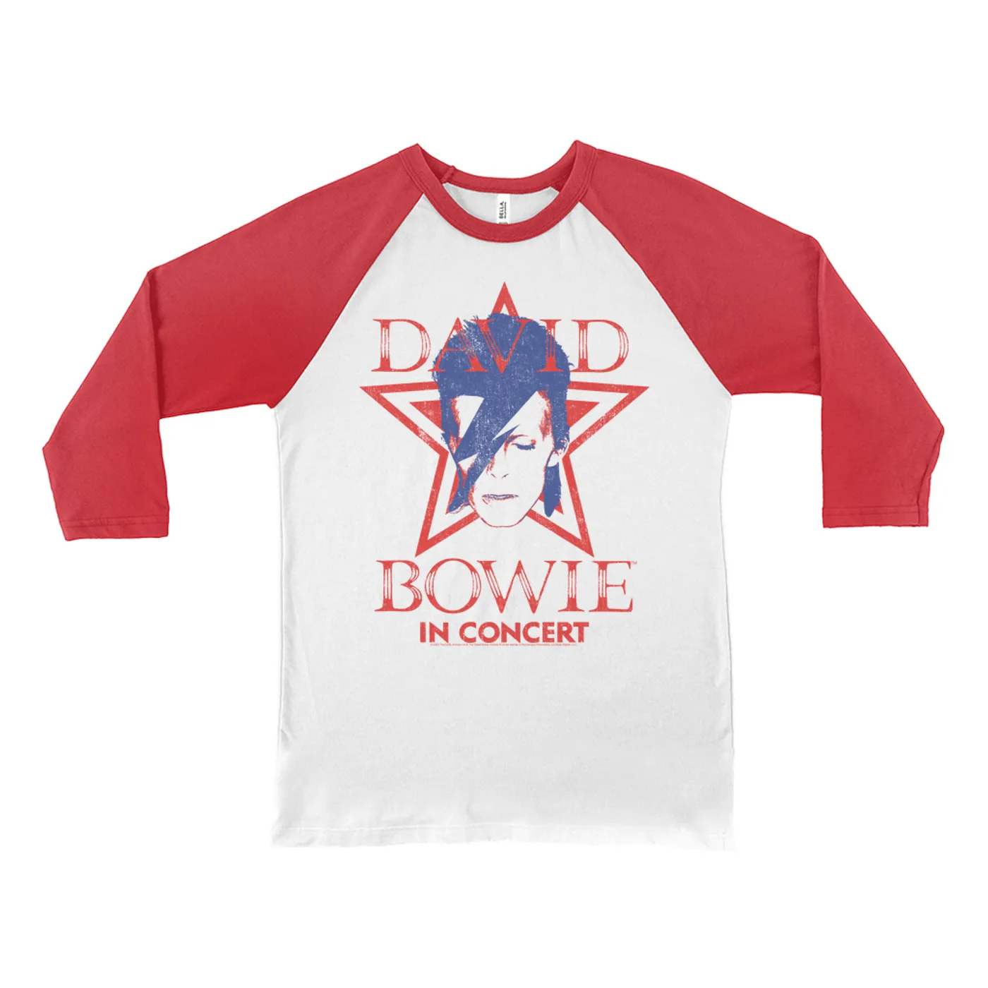 David Bowie 3/4 Sleeve Baseball Tee | Aladdin Sane Star Power David Bowie Shirt