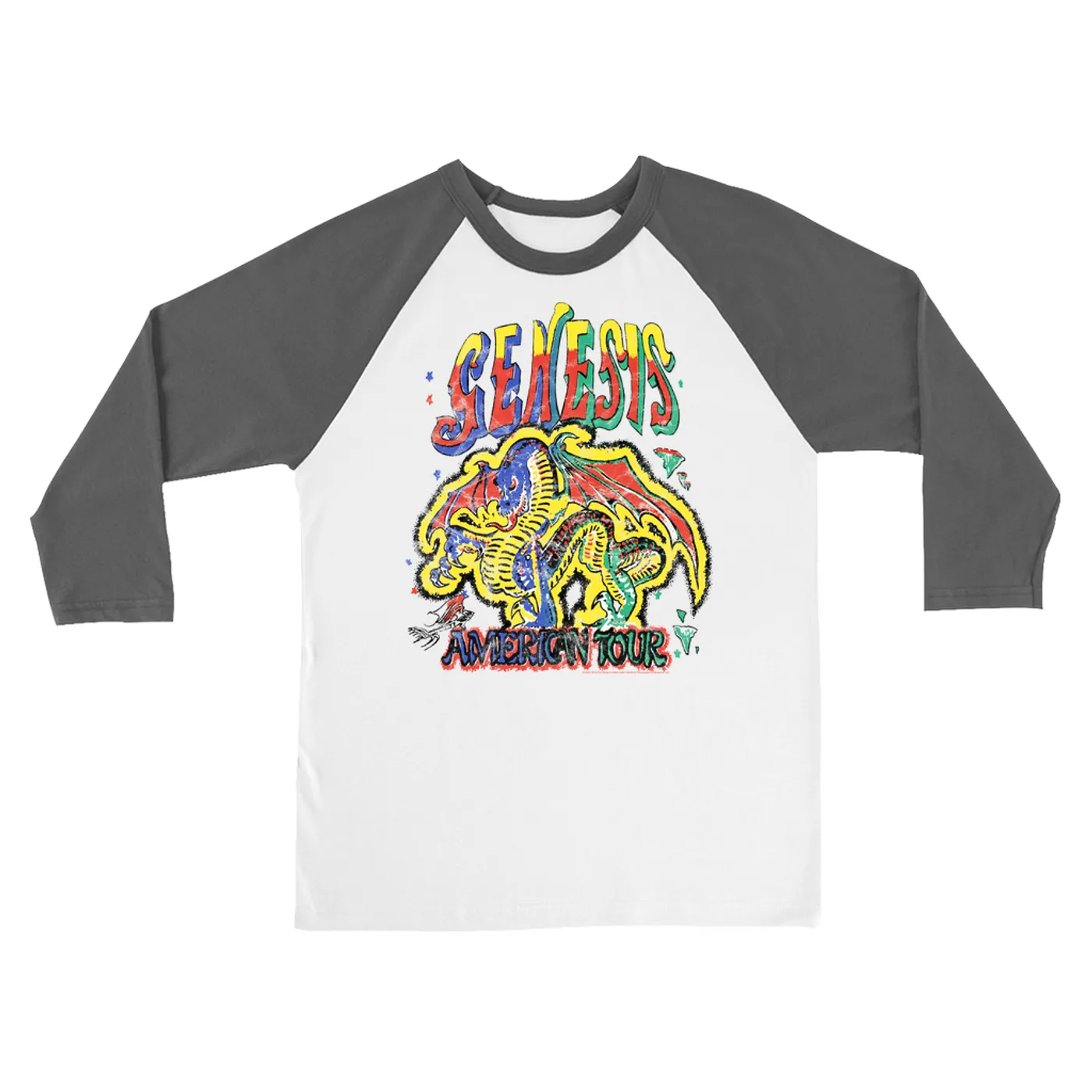 Genesis 3/4 Sleeve Baseball Tee | Retro American Tour Dragon Genesis Shirt