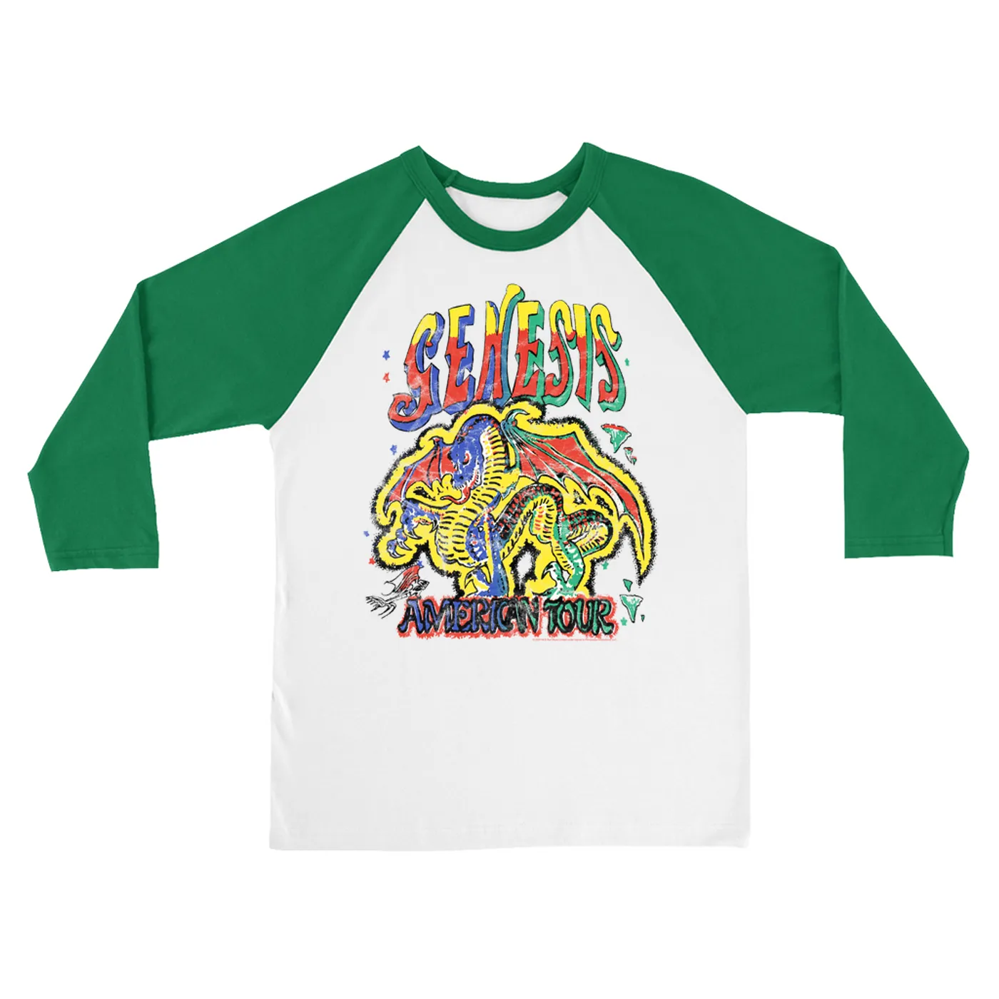 Genesis 3/4 Sleeve Baseball Tee | Retro American Tour Dragon Genesis Shirt