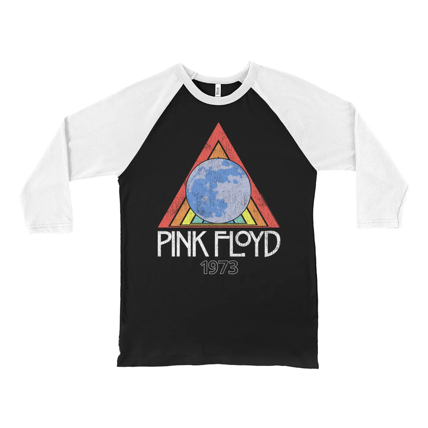Pink Floyd 3/4 Sleeve Baseball Tee | 1973 Gone Global Distressed Pink Floyd Shirt