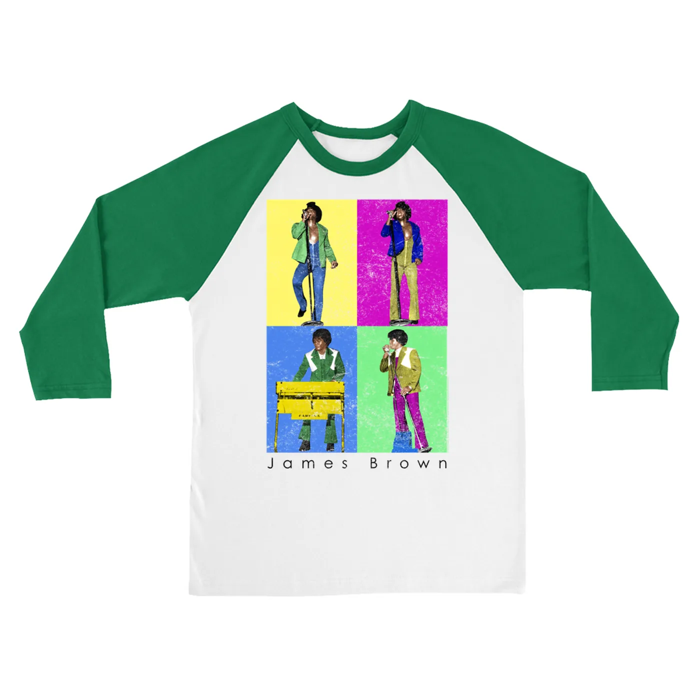 James Brown 3/4 Sleeve Baseball Tee | Pop Art Sex Machine Dance Moves James Brown Shirt