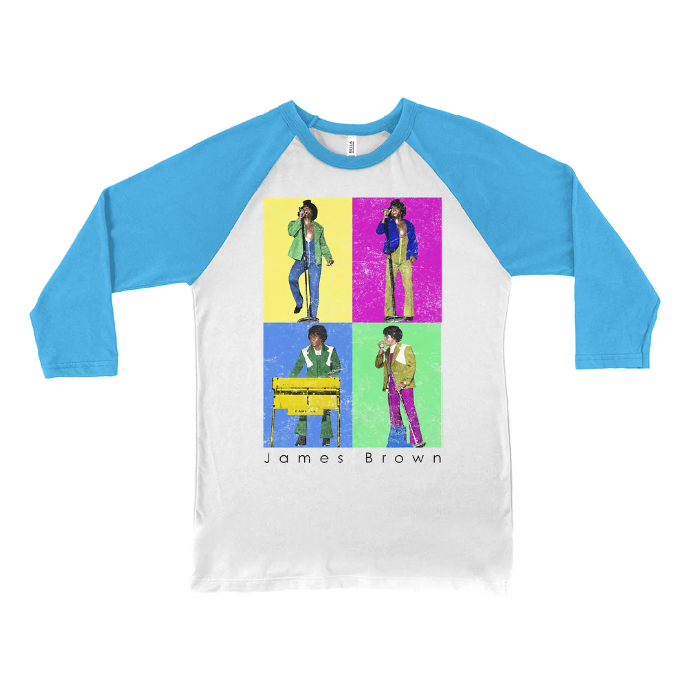 James Brown 3/4 Sleeve Baseball Tee | Pop Art Sex Machine Dance Moves James Brown Shirt