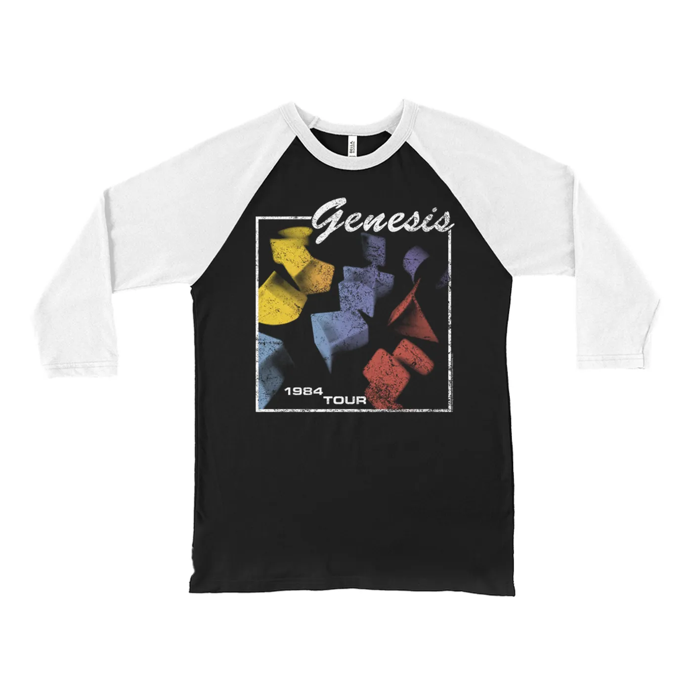 Genesis 3/4 Sleeve Baseball Tee | In Concert 1984 Tour Distressed Genesis Shirt