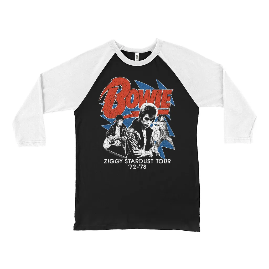3/4 Sleeve Baseball Tee | Diamond Dogs Tour 1974 Distressed Shirt