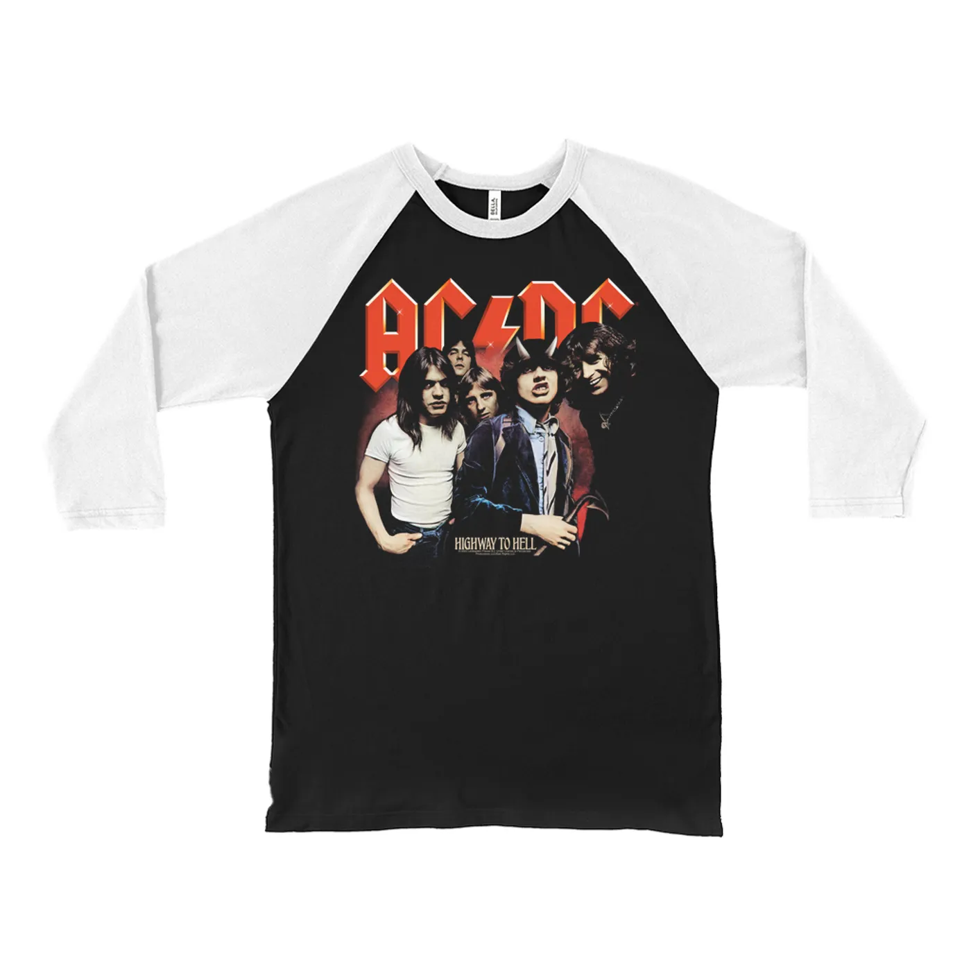 AC/DC 3/4 Sleeve Baseball Tee | Highway To Hell Album Group Image ACDC Shirt