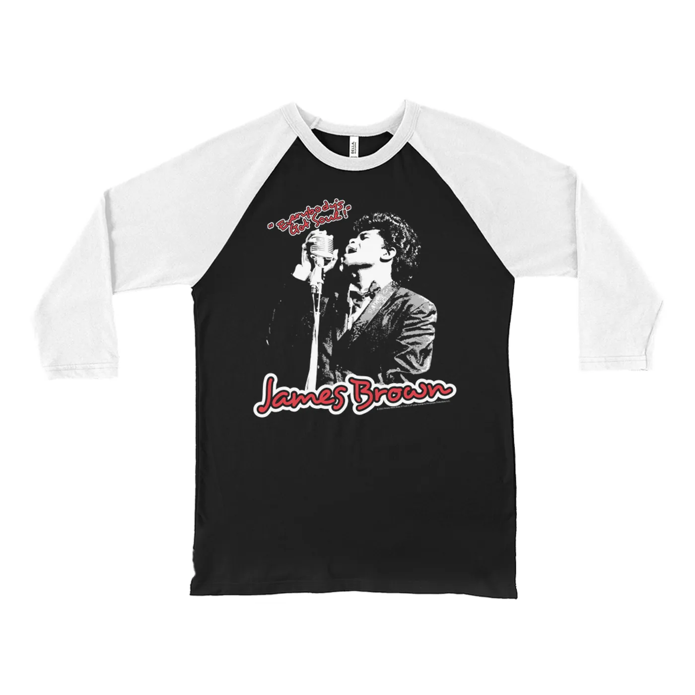 James Brown 3/4 Sleeve Baseball Tee | Everybody's Got Soul! Design James Brown Shirt
