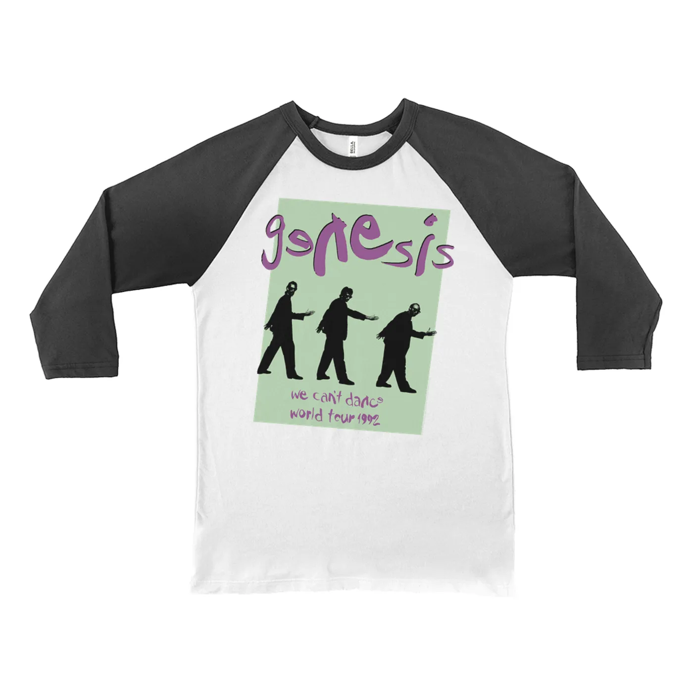 Genesis 3/4 Sleeve Baseball Tee | 1992 World Tour We Can't Dance Pastel Genesis Shirt