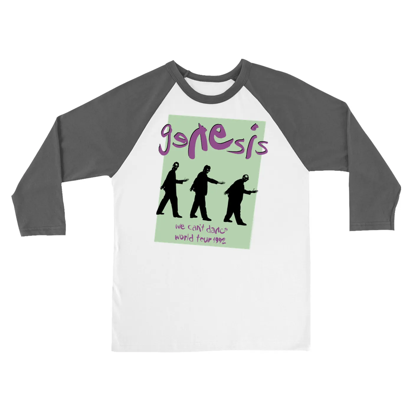 Genesis 3/4 Sleeve Baseball Tee | 1992 World Tour We Can't Dance Pastel Genesis Shirt