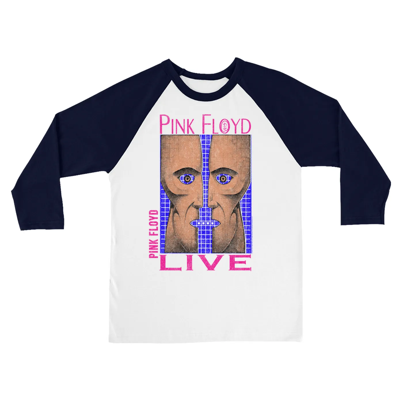 Pink Floyd 3/4 Sleeve Baseball Tee | Neon Blue Pink Division Bell Pink Floyd Shirt