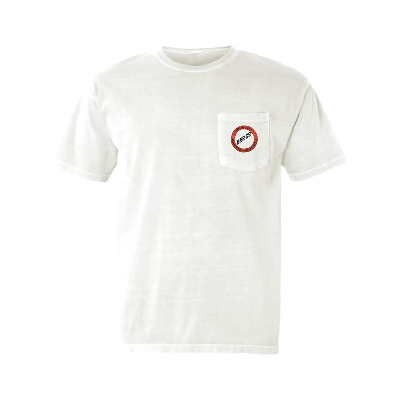 Bad Company T-Shirt | Burnin Sky Tour 1977 Distressed Bad Company Pocket T-shirt