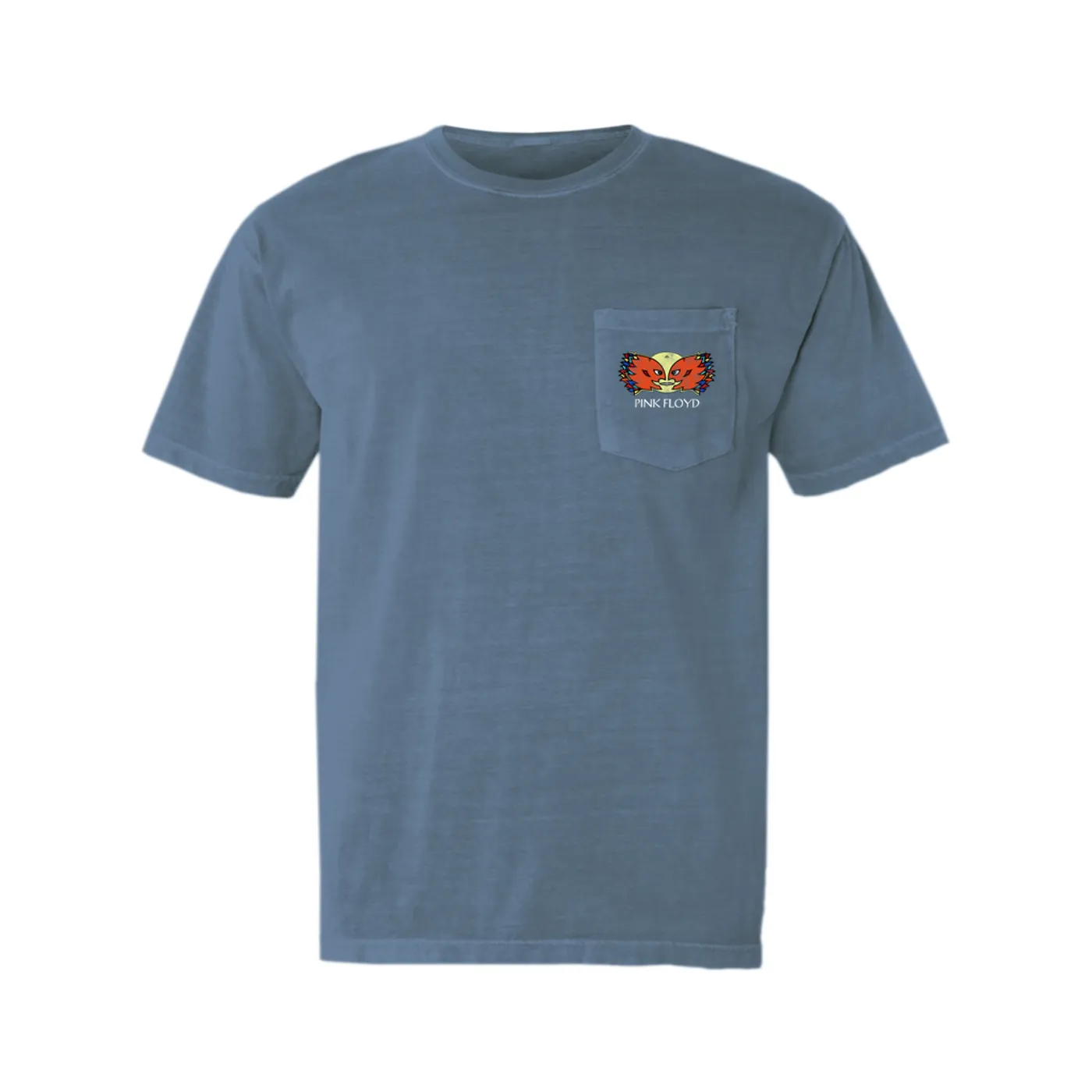 Pink Floyd T-Shirt | Pink Floyd Airship Blimp 1994 Division Bell Tour Distressed (Merchbar Exclusive) Pink Floyd Pocket T-shirt